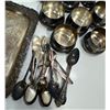 Image 10 : Silver Plated Tea/Coffee Service; Trays, Goblets, Spoons, and More