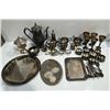 Image 1 : Silver Plated Tea/Coffee Service; Trays, Goblets, Spoons, and More