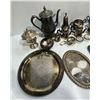 Image 3 : Silver Plated Tea/Coffee Service; Trays, Goblets, Spoons, and More