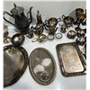 Image 4 : Silver Plated Tea/Coffee Service; Trays, Goblets, Spoons, and More