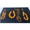 Image 1 : Collection of Orange/Brown Beaded Costume Jewellery Braclets