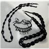 Image 1 : Collection of Black Beaded Costume Jewellery Necklaces