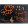 Image 1 : Collection of Orange Beaded Costume Jewellery Necklaces and Earrings