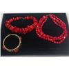 Image 1 : Collection of Red Beaded Costume Jewellery Necklaces and Bracelet
