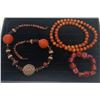 Image 1 : Collection of Orange Beaded Costume Jewellery Necklaces and Bracelet