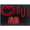 Image 1 : Collection of Red Beaded Costume Jewellery Necklace and Bracelets