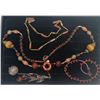 Image 1 : Collection of Orange and Brown Beaded Costume Jewellery Necklaces