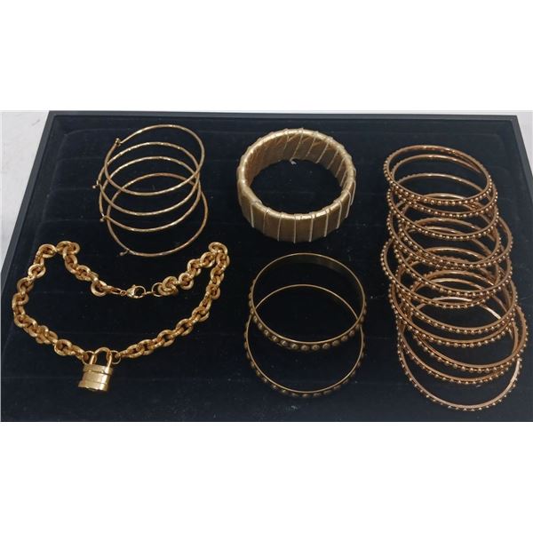 Collection of "Gold" Bangles and Necklace