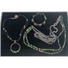 Image 1 : Collection of Green Stone Costume Jewellery Necklaces and Bracelet