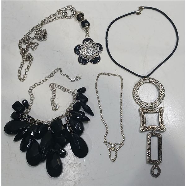 Collection of "Silver" and Black Necklaces