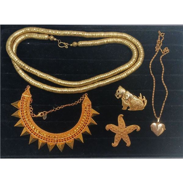 Collection of Costume Jewellery Necklaces and Brooches
