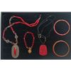 Image 1 : Collection of Red Beaded Costume Jewellery Necklaces and Bracelets