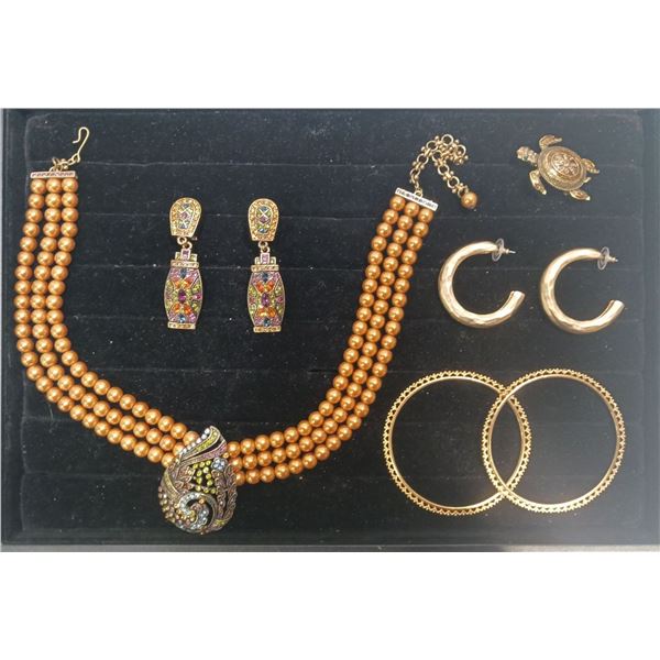 Collection of Costume Jewellery Necklaces, Bracelet Brooch and Earrings