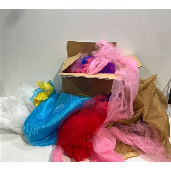 Box of Fabric, Various Colours,Materials and Sizes