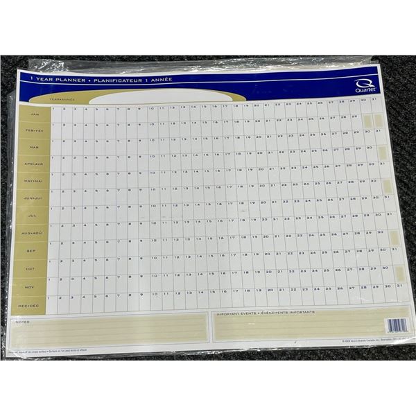 Collection of Colourful Blank Poster Board (22x28) & a Dry Erase 1 Year Calender