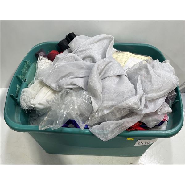 Bin of Various Types/Colours of Fabric (bin and all content included)