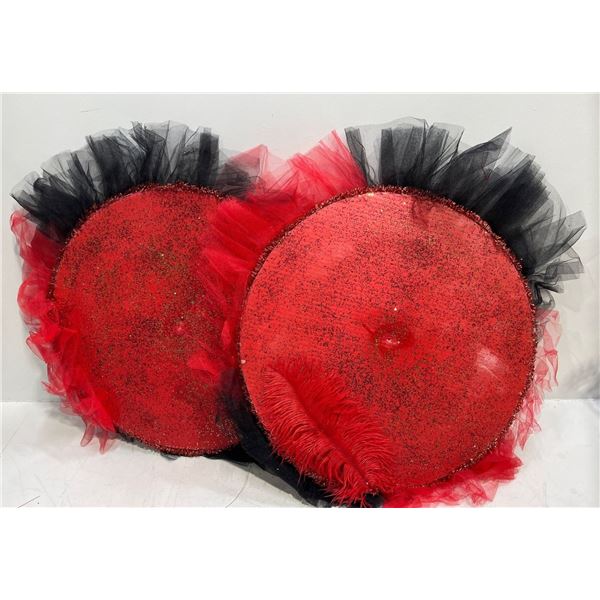 8 Sparkly Red & Black Decorations