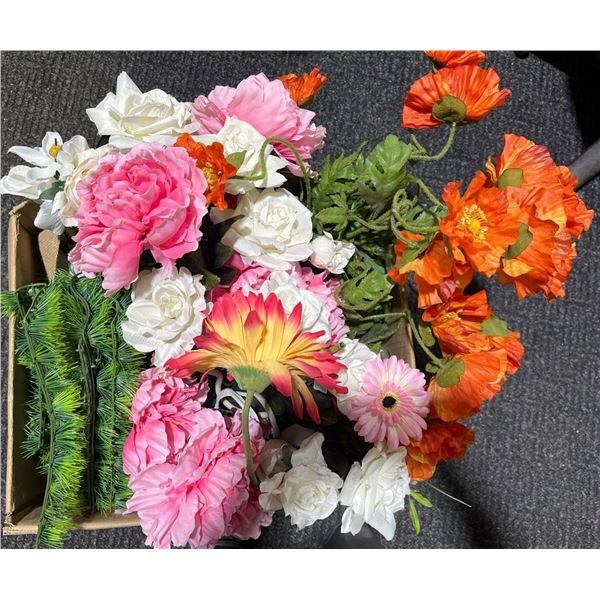 Box of Artificial Flowers