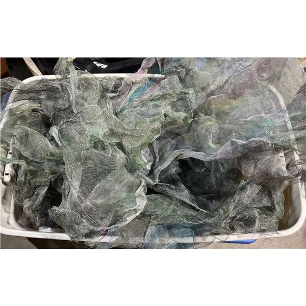 Large Bin of Painted Metal Mesh, Bin & All Contents Included