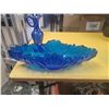 Image 2 : blue glass tray & vase