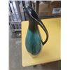 Image 1 : Blue Mountain Pottery tall vase - damage, has been glued on the top of vase see pictures