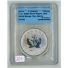 Image 1 : 2014 CCCS graded, "World Money fair - Berlin" Canadian 5 dollar - 1oz fine silver coin - MS68