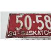 Image 2 : 1934 Saskatchewan license plate - 50-586