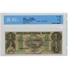 Image 1 : 1858 CCCS graded, International Bank 1 dollar bill - Fitch - 9913 - F15