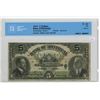 Image 1 : 1914 CCCS graded, Bank of Montreal 5 dollar bill - Williams-Taylor/Meredith - 2403117 - F12
