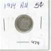Image 1 : 1914 Canadian 5 cents; Silver, AU