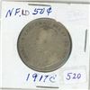 1917 Newfoundland silver 50 cent coin