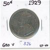 1929 Canadian silver 50 cent;EF 40; Geo V