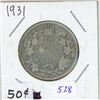 1931 Canadian silver 50 cent