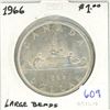 1966 Canadian silver 1 dollar coin; large beads