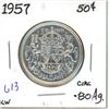 1957 Canadian silver 50 cent coin