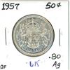 1957 Canadian silver 50 cent coin