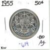 1955 Canadian silver 50 cent coin