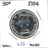 Image 1 : 1954 Canadian silver 50 cent coin uncirculated