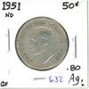 1951 Canadian Silver 50 cent coin