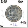 1945 Canadian silver 50 cent coin