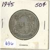 1945 Canadian silver 50 cent coin