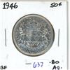 1946 Canadian silver 50 cent coin