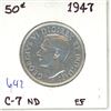 1947 Canadian silver 50 cent coin