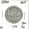 1950 Canadian Silver 50 cent coin