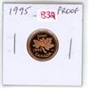Image 1 : 1995 Canadian Small Cent. Proof-67 with Ultra Heavy Cameo. Red.