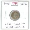 Image 1 : 1918 Canadian Silver 5 Cents. Last year of World War I. VF-30.