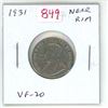 Image 1 : 1931 Near Rim Canadian Nickel 5 Cents. S in CENTS is Near the Rim. VF-20.