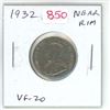 Image 1 : 1932 Near Rim Canadian Nickel 5 Cents. S in CENTS is Near the Rim. VF-20.