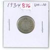 Image 1 : 1934 Canadian Silver 10 Cents. VG-10.