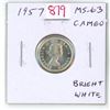 Image 1 : 1957 Canadian Silver 10 Cents. MS-63 with Cameo. Bright White.